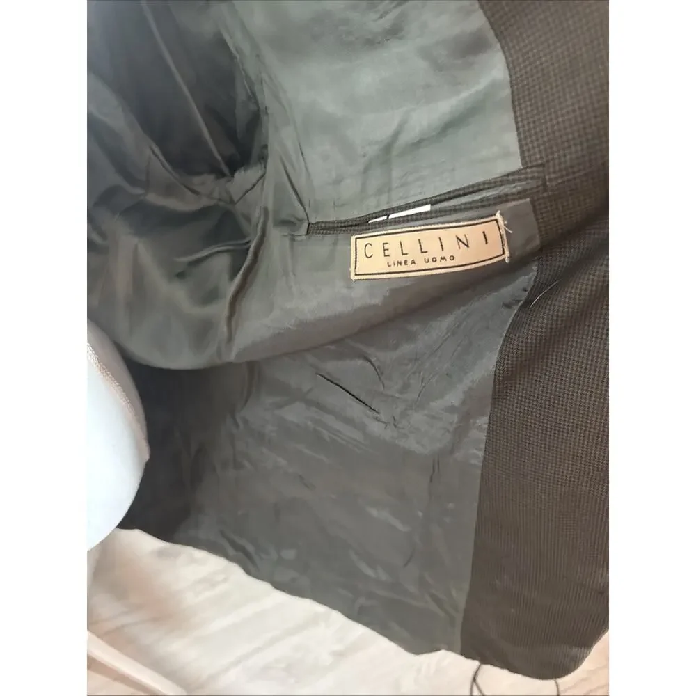 Dark Green Vintage Cellini Linea Mens Size 46L Blazer Sports Coat/pants V8